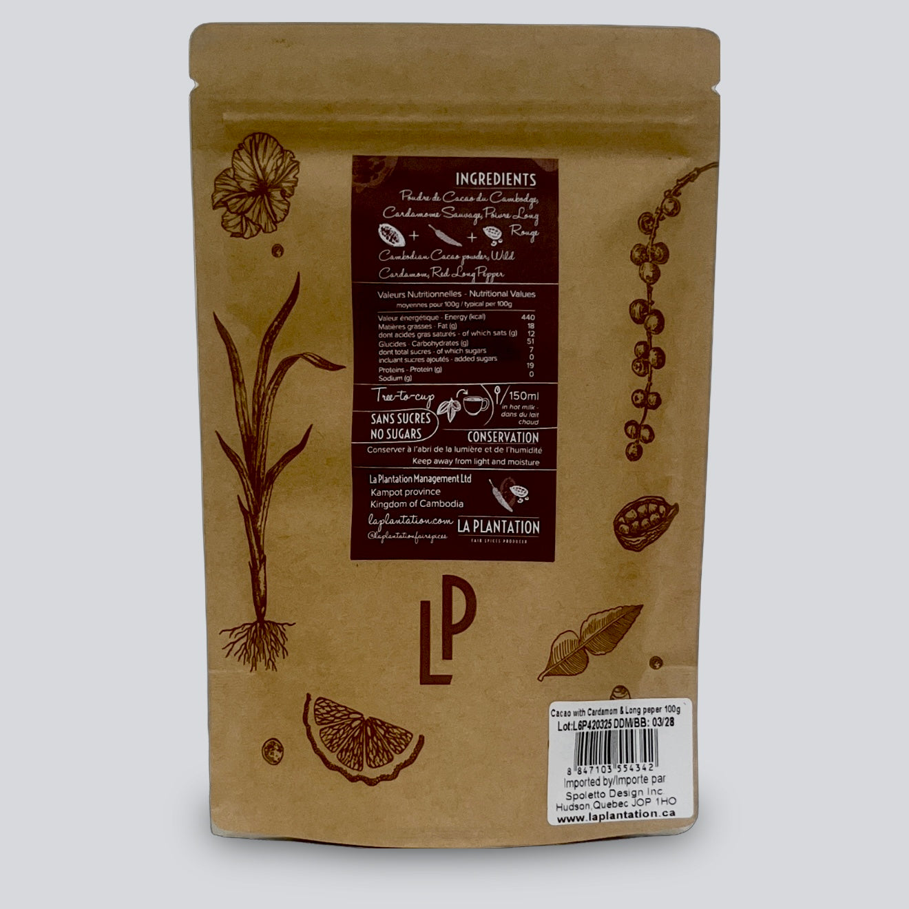 Mélange cacao-cardamome