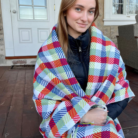 Bold Check Shawl